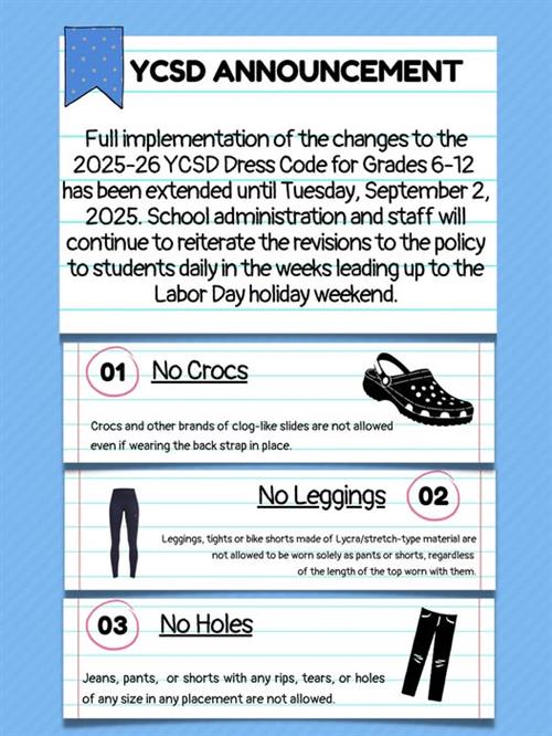 YCSD Announcement